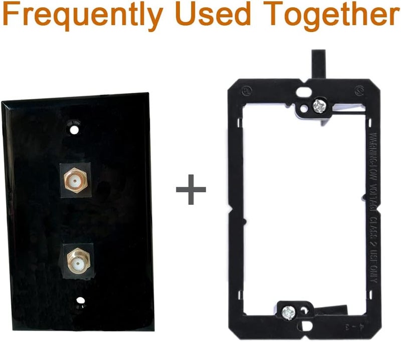 BUPLDET 2 Port Coax Wall Plate Black - Single Gang Double Coaxial Jack Outlet Cover Plate for Cable TV/Antenna - Image 2